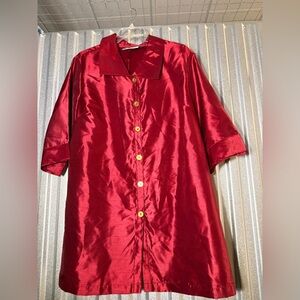 Catherines Rich Red Satin Blouse